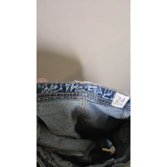 Free People We The Free Womens Long Denim Skirt Size 24 - Picture 7 of 12